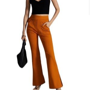 Anthropologie Orange Flared Pants
